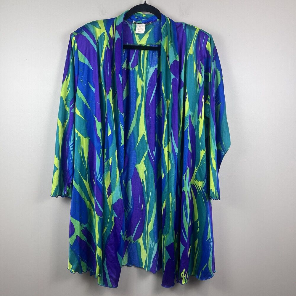 Vintage Oscar de la Renta Swimwear Women Swim Cover Up Large Retro Pockets Artsy